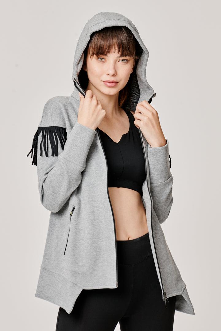 Sàpopa Kiwi Grey Fringe Sweatshirt In Saldo