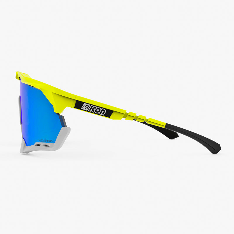 Scicon Aeroshade XL Occhiali Ciclismo Giallo Fluo/Blu Consegna Veloce