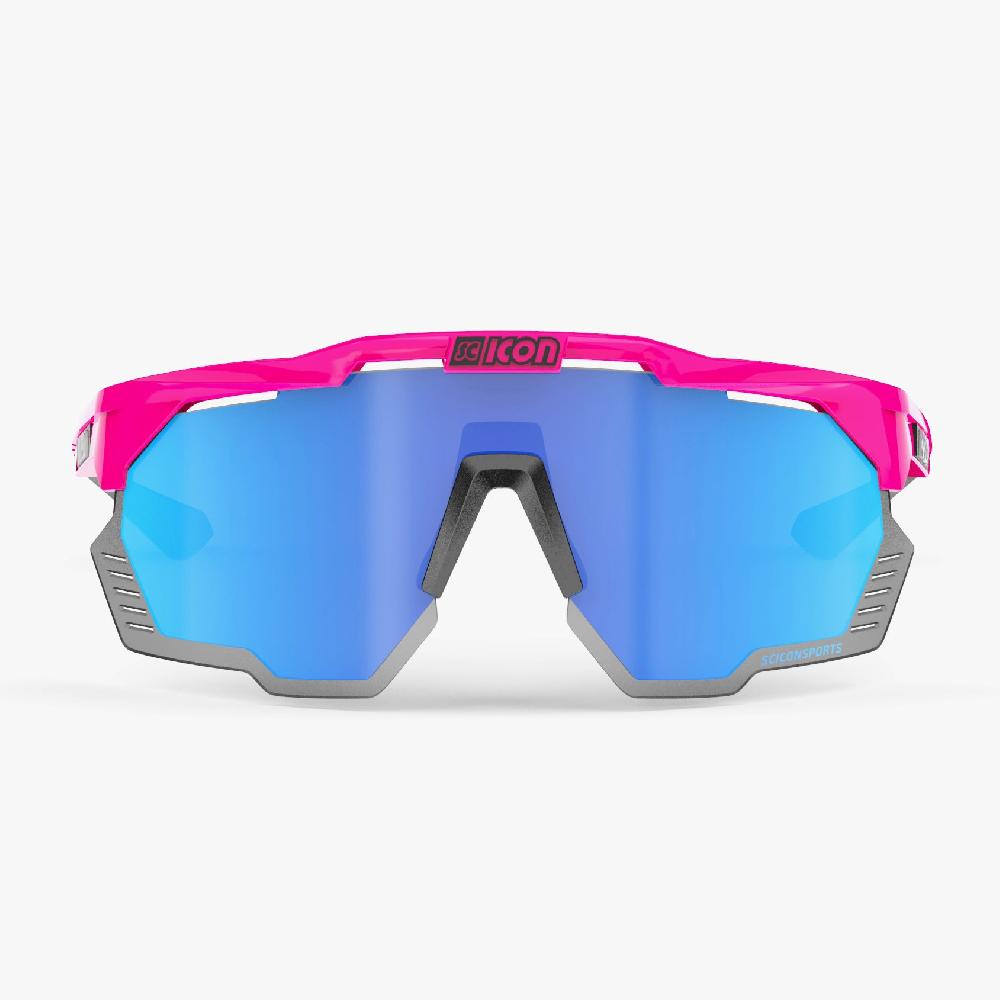 Scicon Aeroshade Kunken Occhiali Ciclismo Rosa Fluo/Blu Offerta