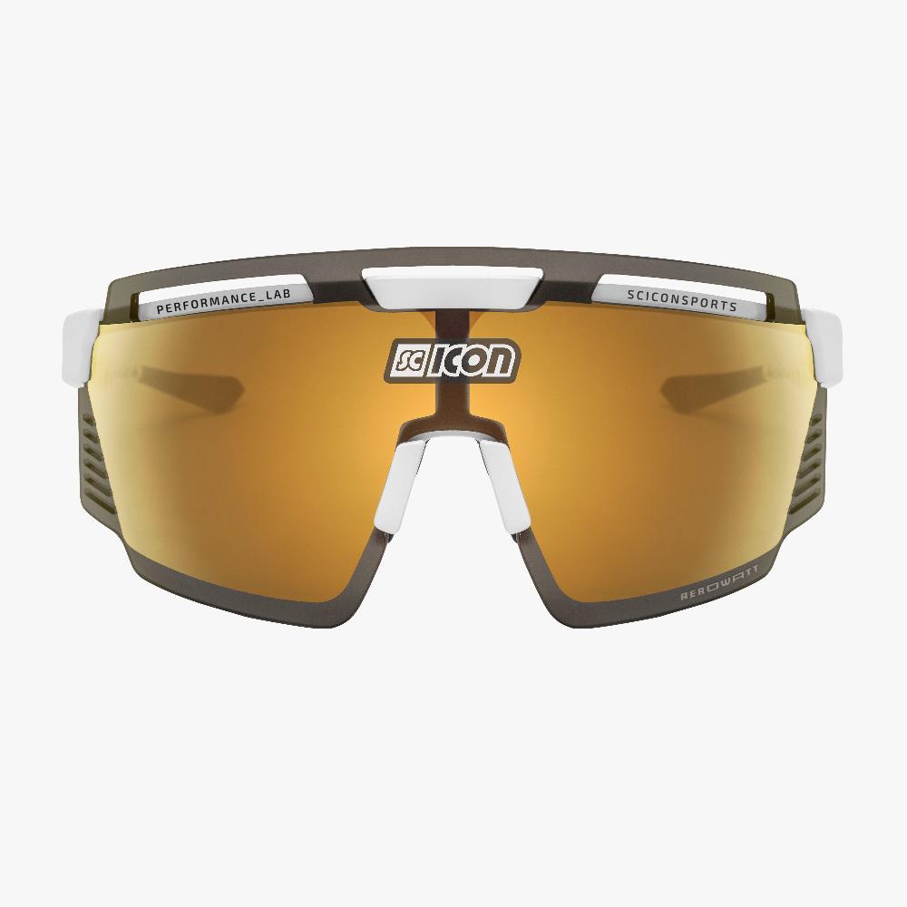 Scicon Aerowatt Occhiali Sportivi Bianco/Bronzo Pezzi Unici