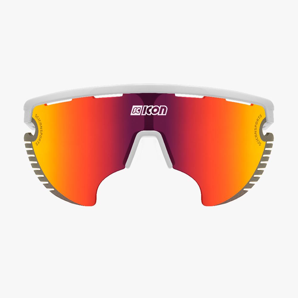 Scicon Occhiali Sportivi Aerowing Lamon Bianchi/Lente Rossa Specchiata Promozione Limitata