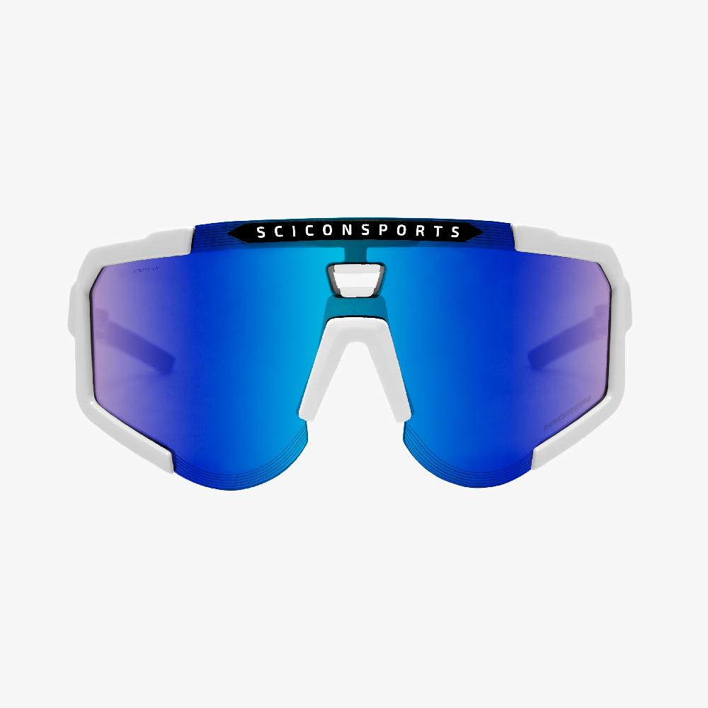 Scicon Occhiali Sportivi Aeroscope Bianco/Blu Nuovo