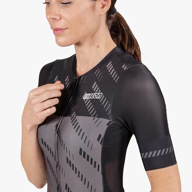 Scicon Maglia Ciclismo Donna X-Over Reflex Nera Qualità