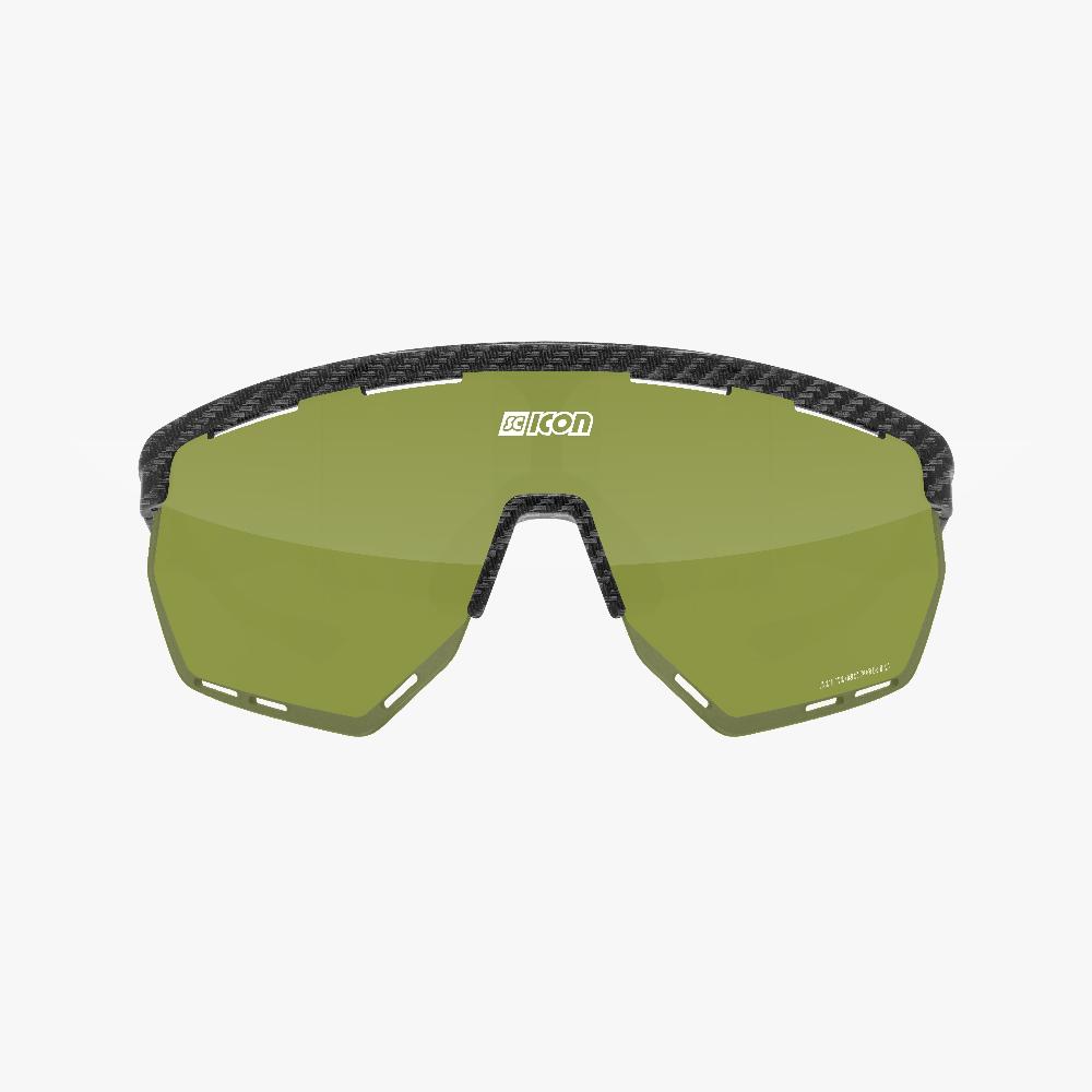 Scicon Occhiali Sportivi Aerowing Carbon Opaco/Verde Consegna Veloce