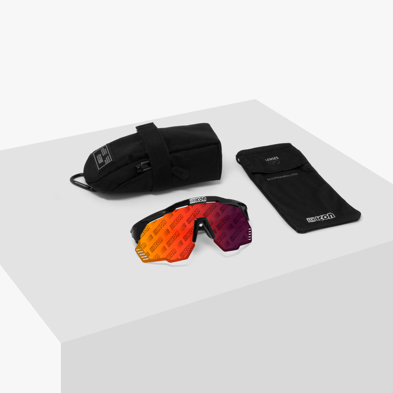 Scicon Occhiali Sportivi Aeroshade Kunken Carbon Opaco/Lenti Rosse Qualità