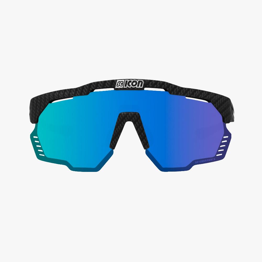Scicon Aeroshade Kunken Occhiali Ciclismo Carbon Opaco/Blu Vendita Economica