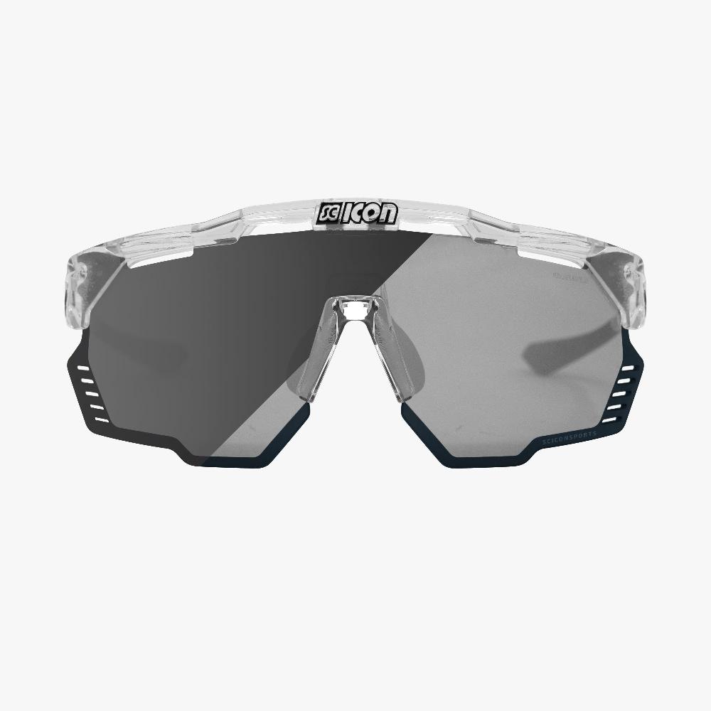 Scicon Aeroshade Kunken Occhiali Ciclismo Cristallo/Argento Vendite Flash