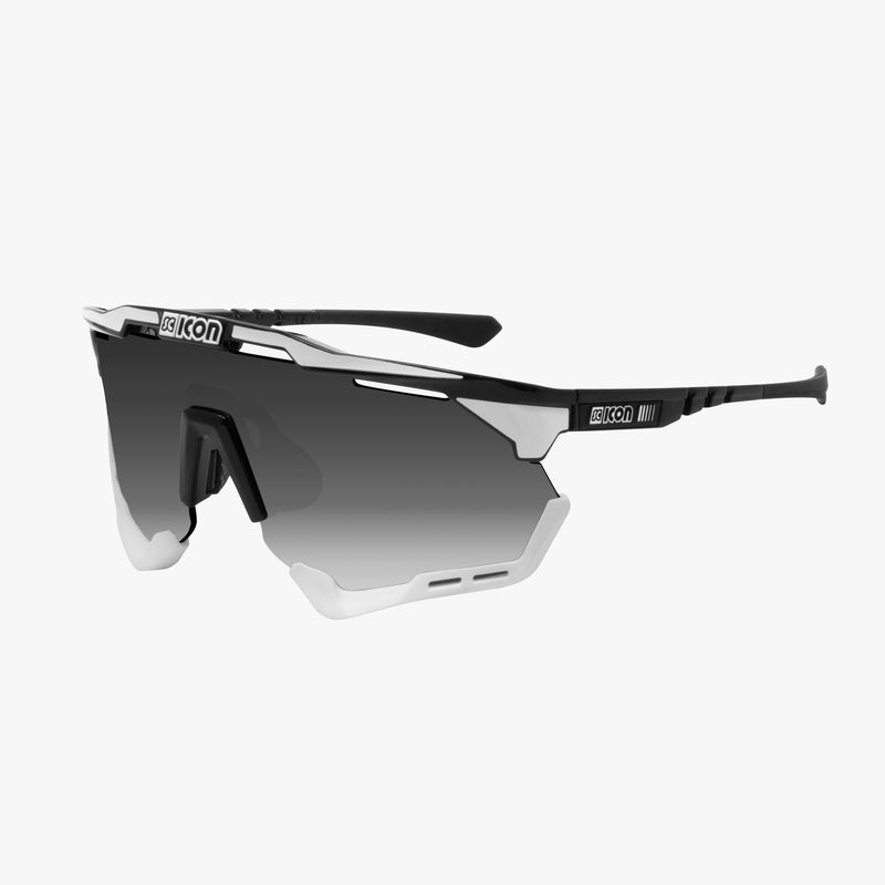 Scicon Aeroshade Occhiali Ciclismo NeroBianco/Argento Vendita calda