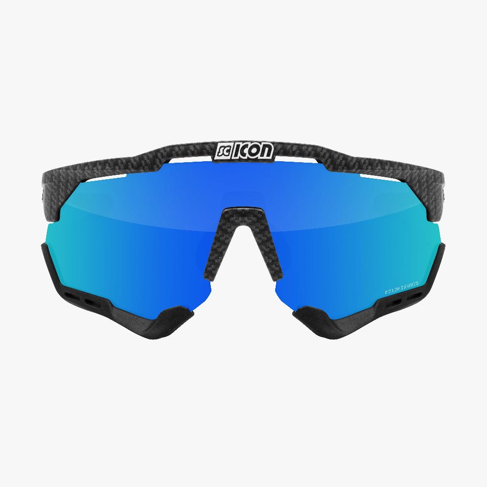 Scicon Aeroshade Occhiali Ciclismo Carbon Opaco/Blu Sconti questo mese