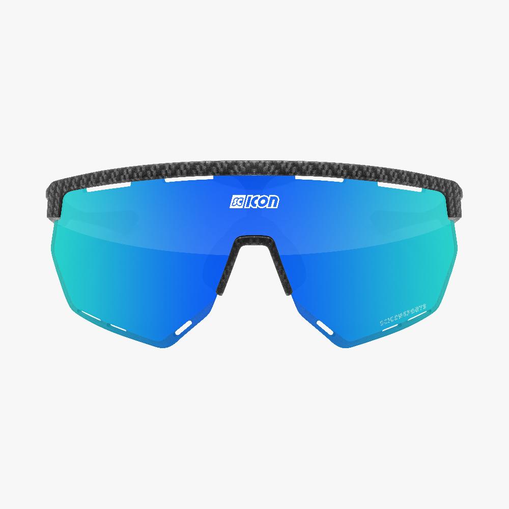 Scicon Aerowing Occhiali Ciclismo Carbon Opaco/Blu Offerta natalizia