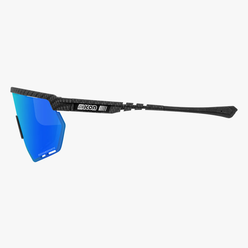 Scicon Aerowing Occhiali Ciclismo Carbon Opaco/Blu Offerta natalizia