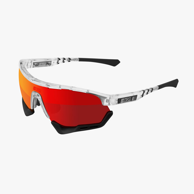 Scicon Aerotech XXL Occhiali Sportivi Cristallo/Rosso