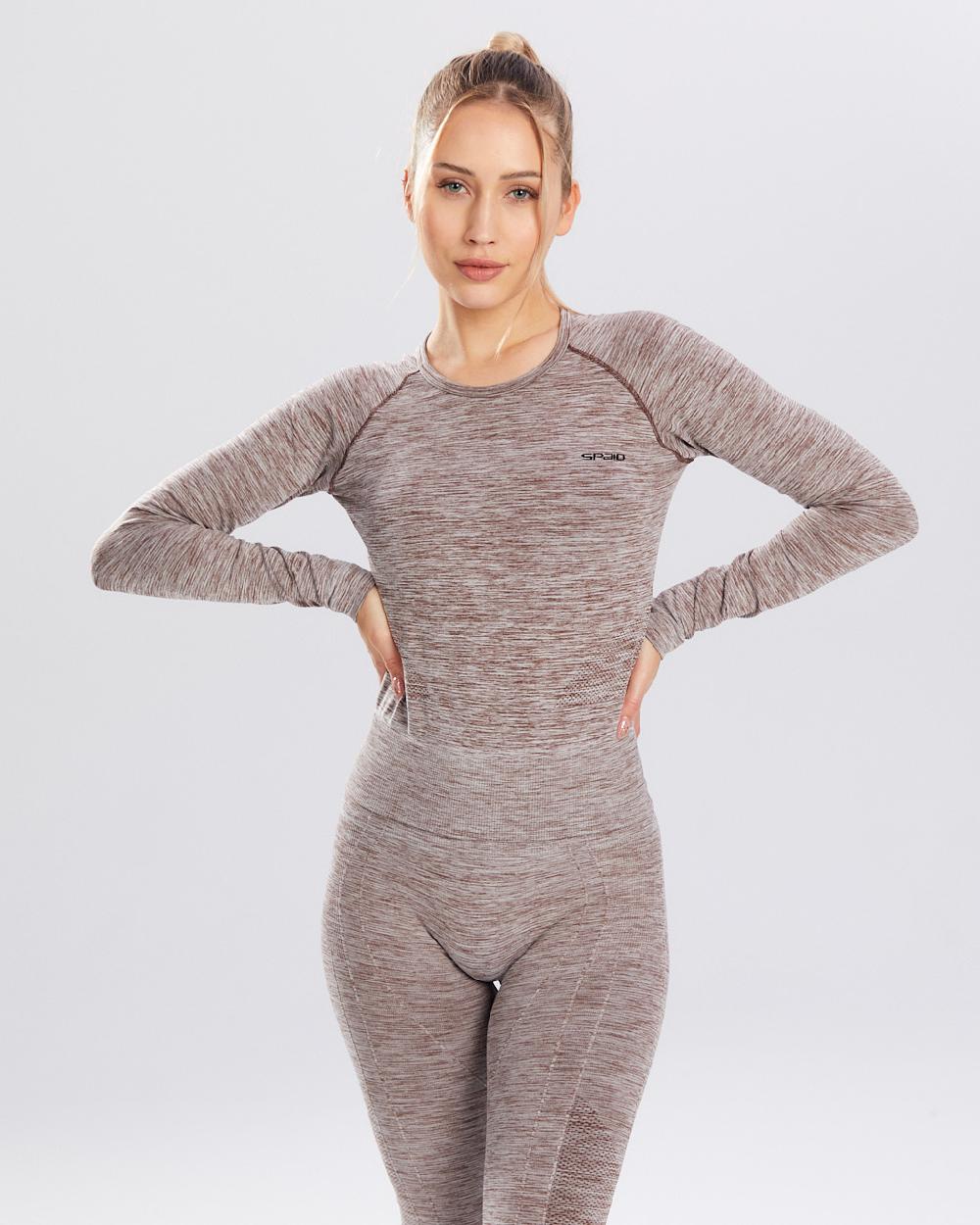 Spaio SPAIO RASHGUARD MELANGE MANICHE LUNGHE COFFEE Saldi Di Fabbrica