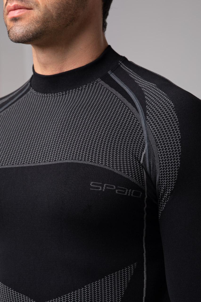 Spaio SPAIO MAGLIETTA TERMOATTIVA CON MANICHE LUNGHE THERMO-EVO UOMO NERO/GRIGIO Italia