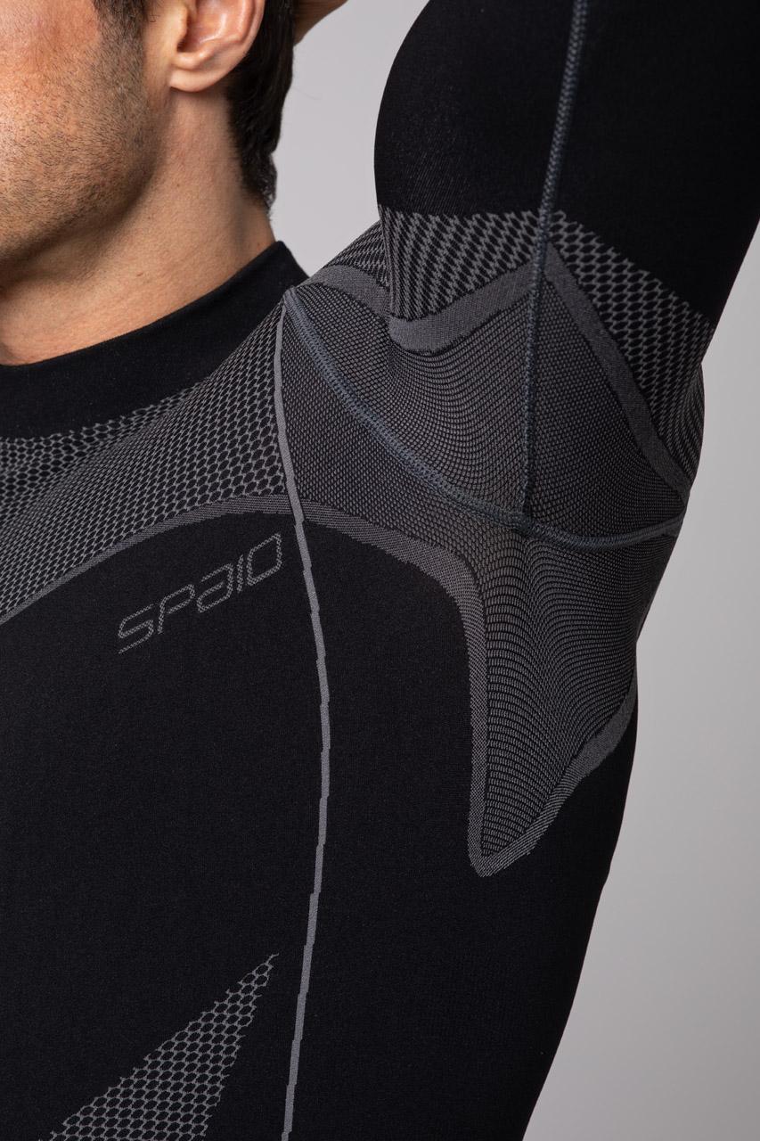 Spaio SPAIO MAGLIETTA TERMOATTIVA CON MANICHE LUNGHE THERMO-EVO UOMO NERO/GRIGIO Italia