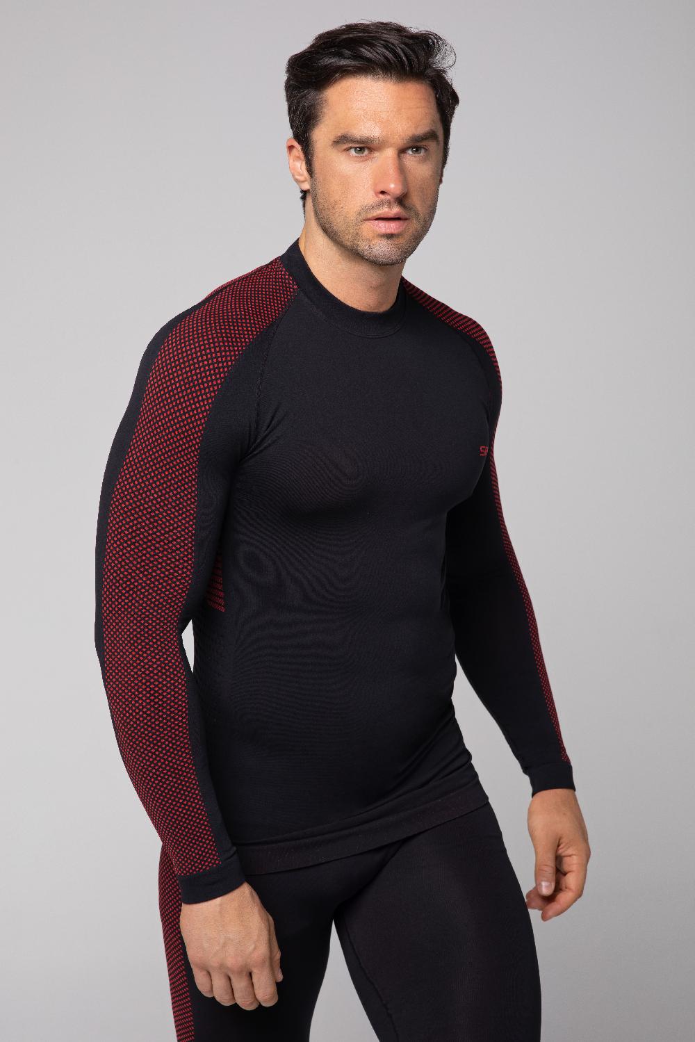Spaio SPAIO MAGLIA M/L TERMOATTIVA "FIERCE" NERO/ROSSO Qualità