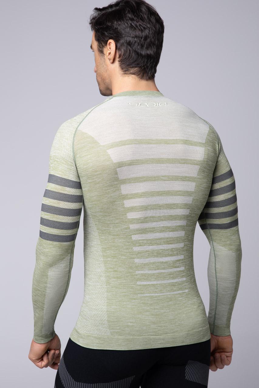 Spaio SPAIO MAGLIA M/L TERMOATTIVA "RUN" OLIVE GREEN Consegna Veloce