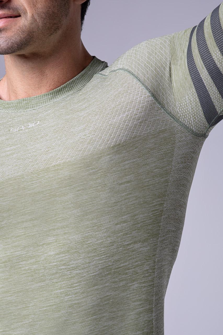 Spaio SPAIO MAGLIA M/L TERMOATTIVA "RUN" OLIVE GREEN Consegna Veloce