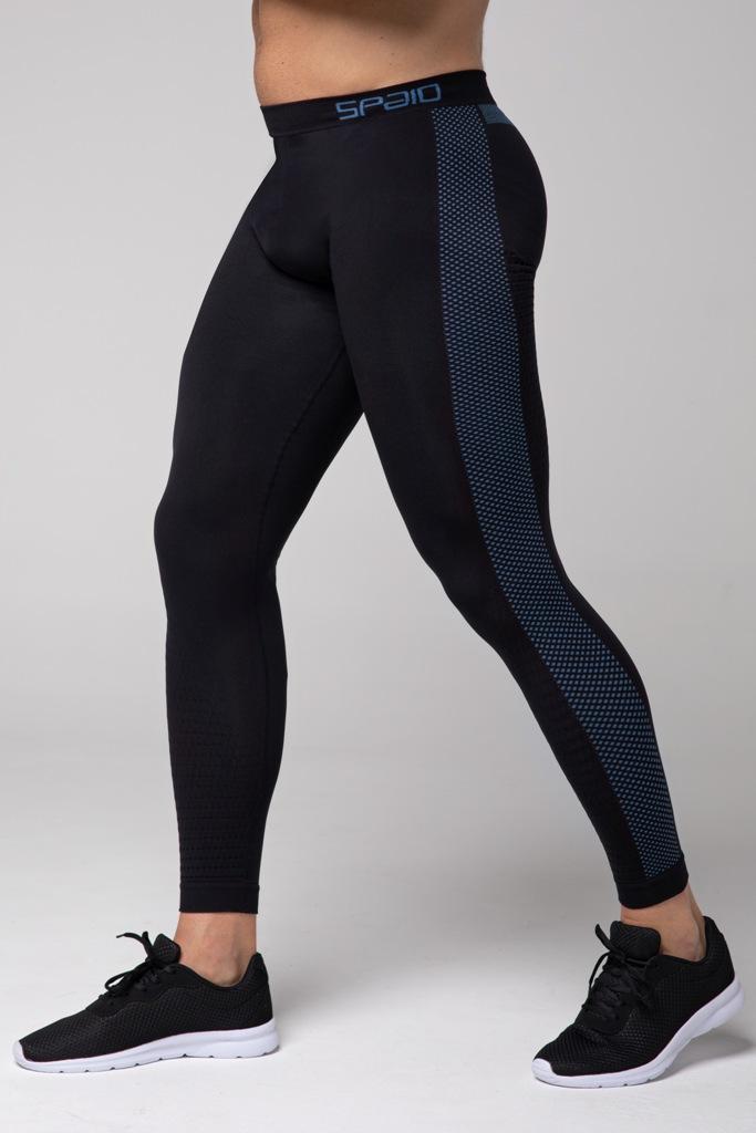 Spaio SPAIO LEGGINGS TERMOATTIVI "FIERCE" NERO/BLU Vendita Calda