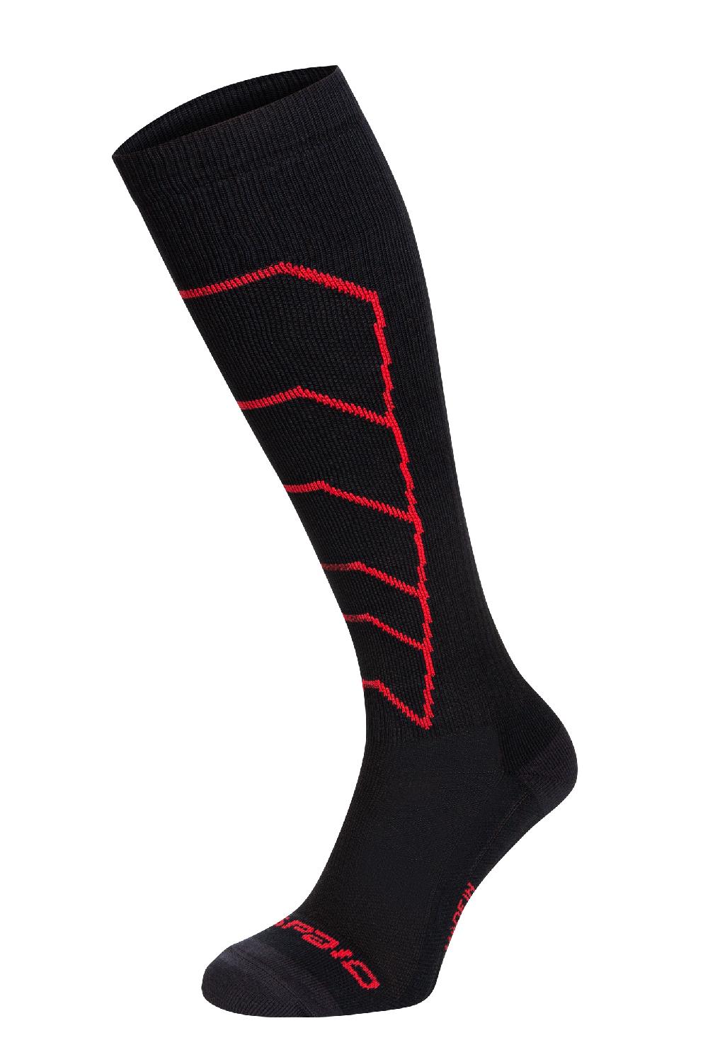 Spaio CALZE LUNGHE A COMPRESSIONE "RAPID" NERO/ROSSO Italia