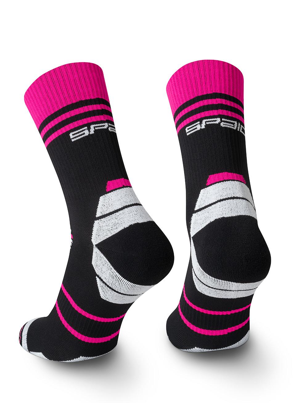 Spaio SPAIO CALZINI DA CORSA POWERFUL BLACK/WHITE/FUXIA Consegna Veloce