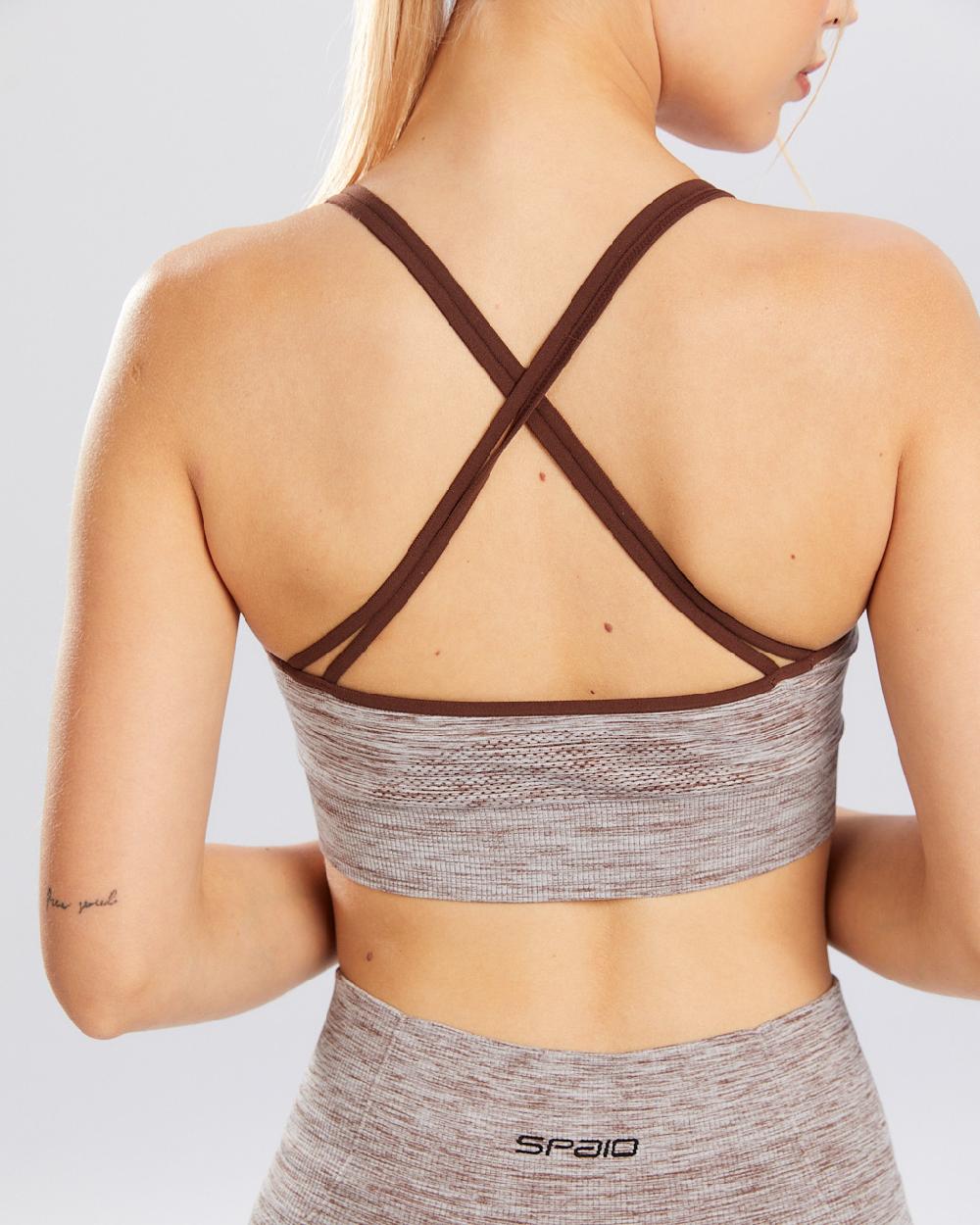 Spaio SPAIO REGGISENO SPORTIVO MELANGE COFFEE Vendita Economica
