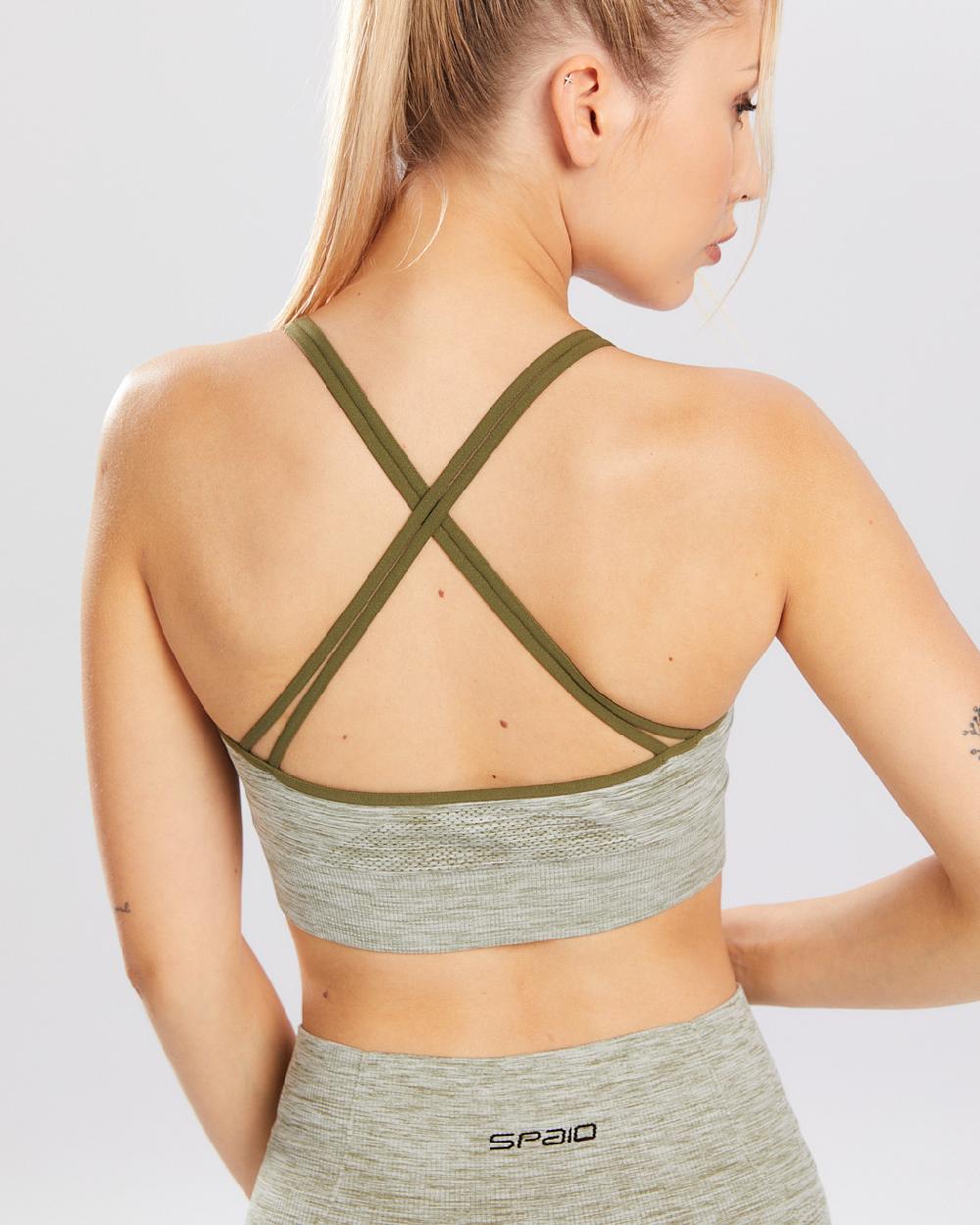 Spaio SPAIO REGGISENO SPORTIVO MELANGE KHAKI Saldi Di Fabbrica